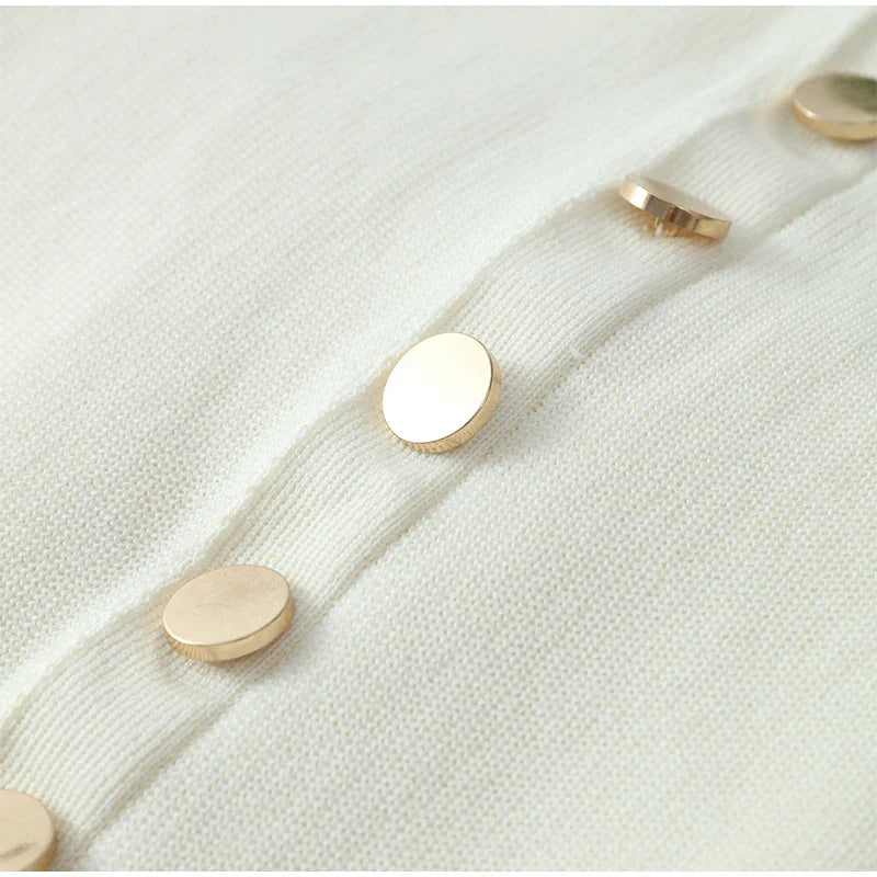 Summer Elegant Lady Knitted Single Breasted Long Dress – Sleeveless O Neck Button Bodycon Party Dress for Women | Vestidos