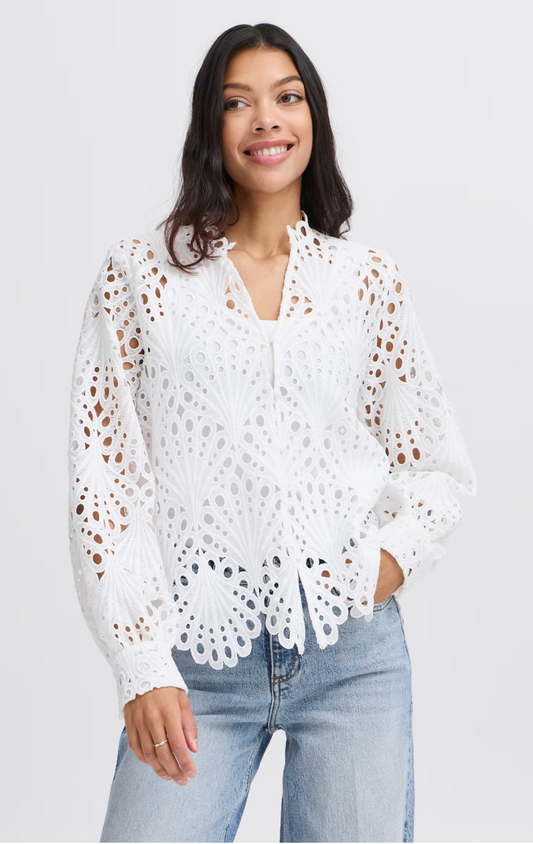 WOMEN'S B.YOUNG XILACY OFF WHITE BLOUSE