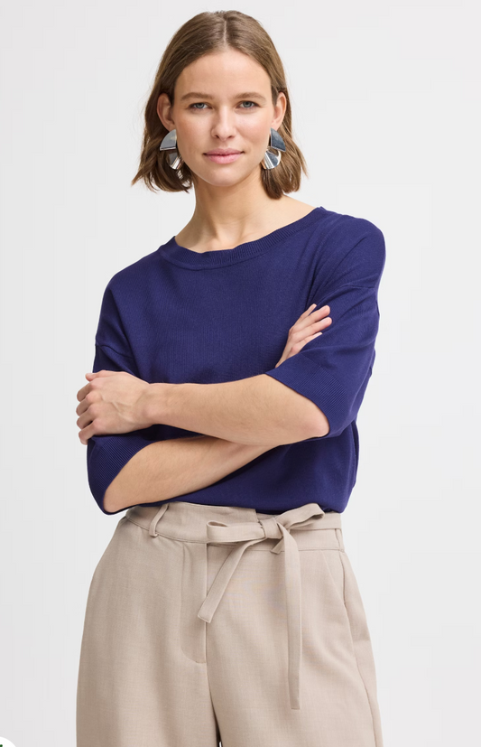 WOMEN'S B.YOUNG MORLA MEDIEVAL BLUE KNIT TOP