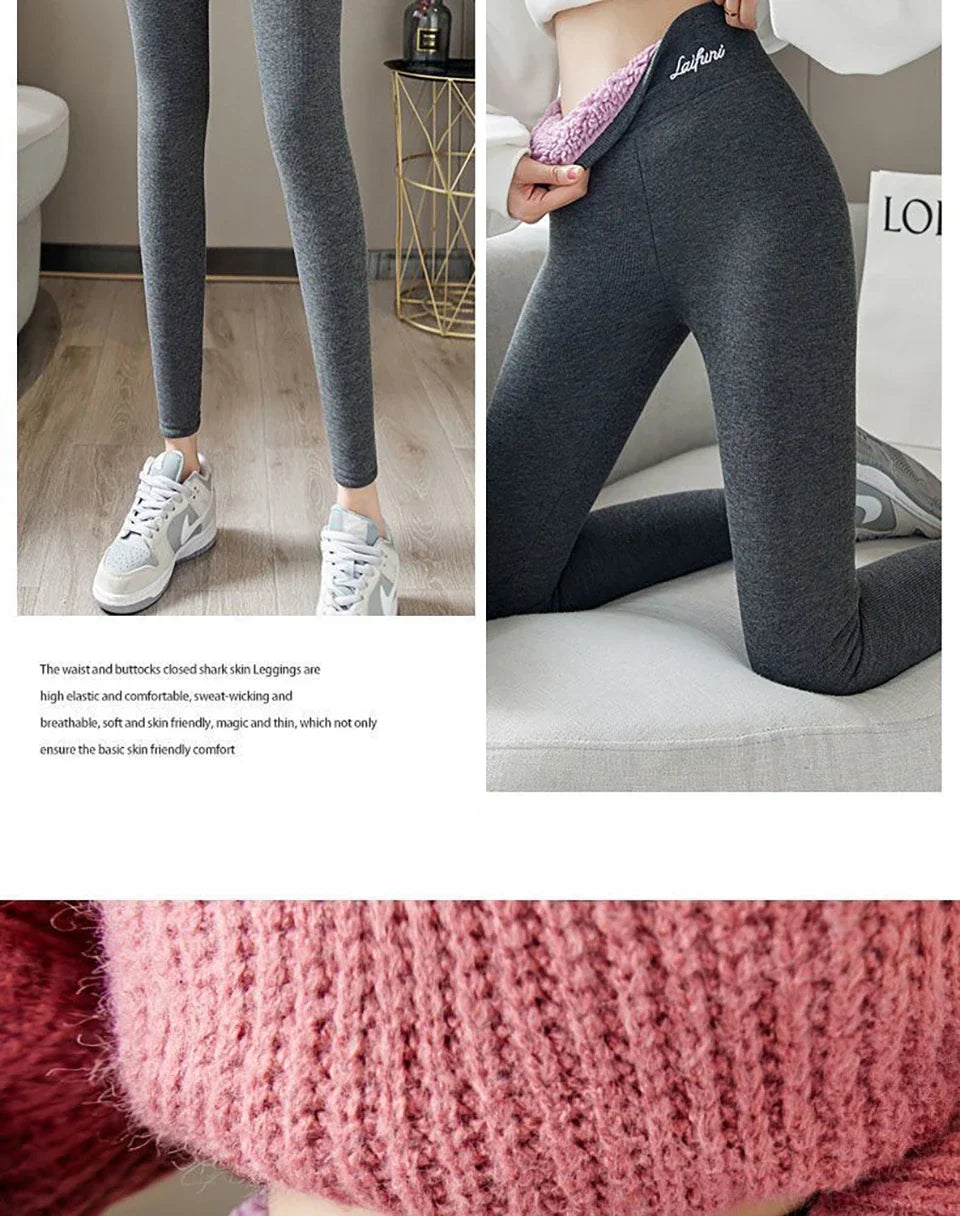 Winter Fleece Lined Tights Warm Thermal Leggings Thick Plush Stockings Pantyhose For Winter