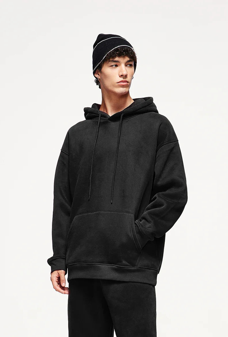 INFLATION 350gsm Thick Velvet Tracksuit – Unisex Solid Color Jogging Suit | 2023 Trendy Matching Fleece Sweatpants & Hoodie Set