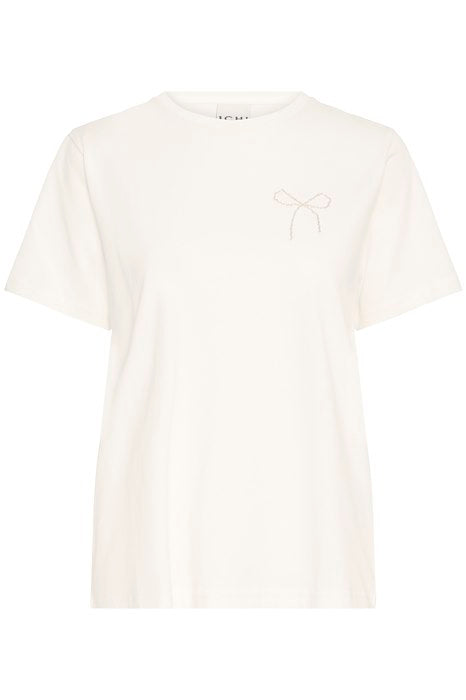 WOMEN'S ICHI NYNNA CLOUD DANCER SHORT SLEEVE TOP