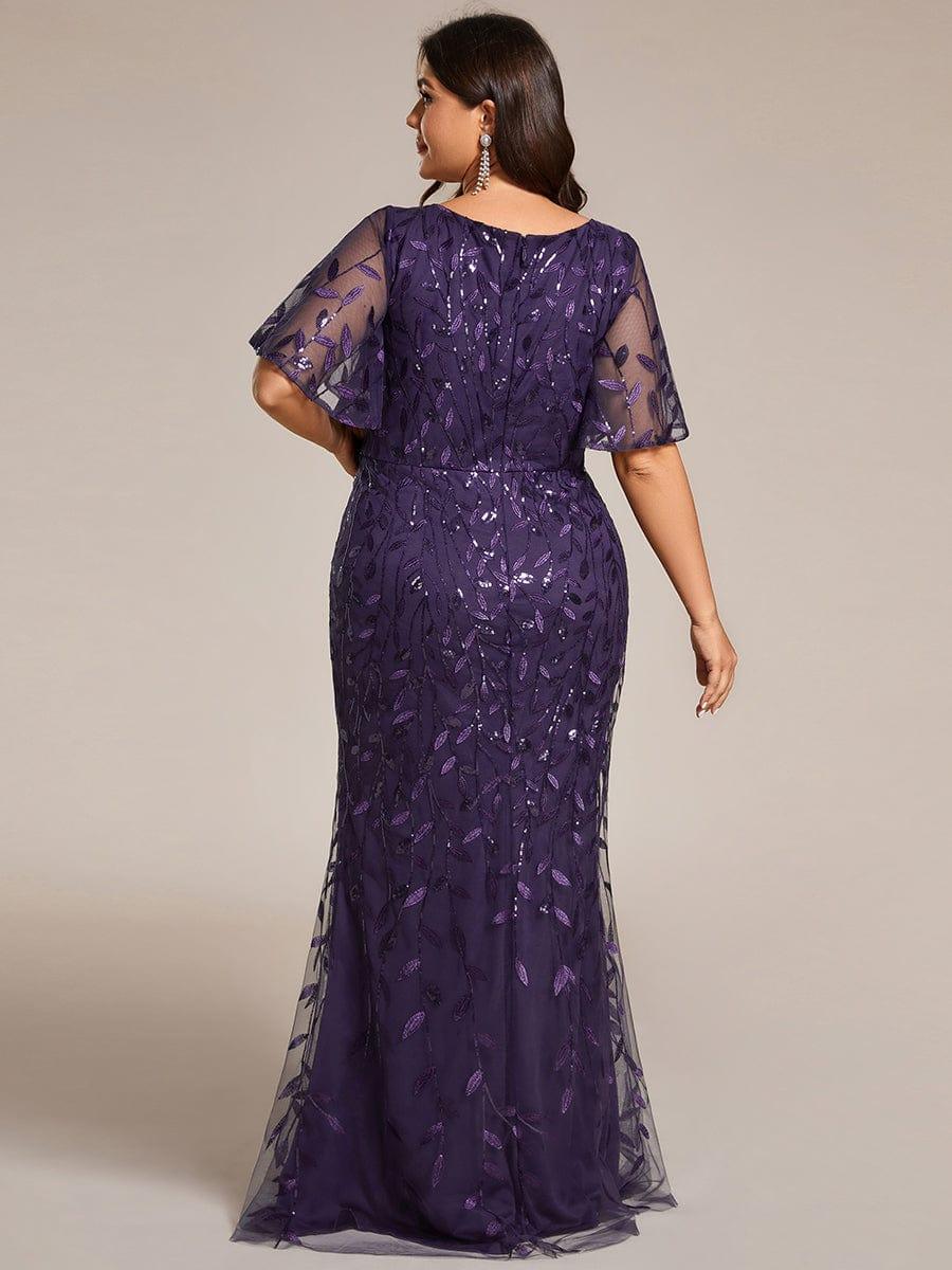 ever DIONE|Gorgeous V Neck Leaf-Sequined Fishtail Party Dress(Final Sale)