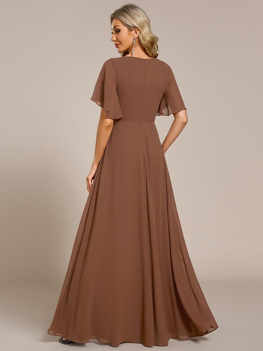 ever IVYROSE|Elegant Chiffon Applique Evening Dress with Flutter Sleeves