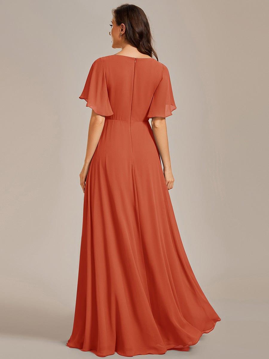 ever IVYROSE|Elegant Chiffon Applique Evening Dress with Flutter Sleeves