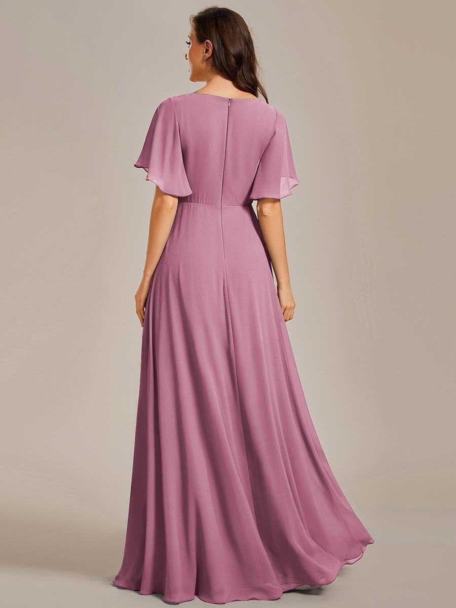ever IVYROSE|Elegant Chiffon Applique Evening Dress with Flutter Sleeves