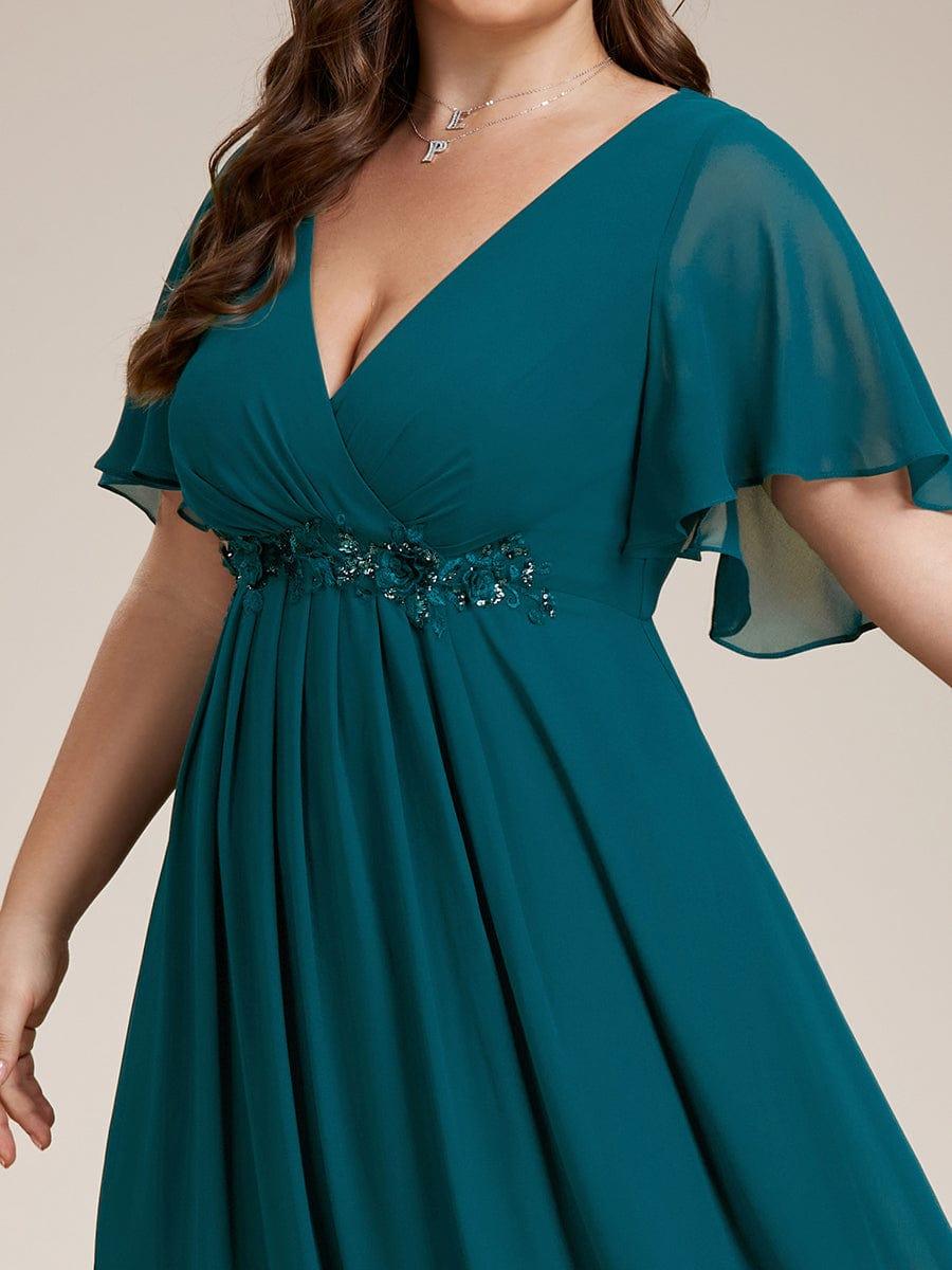 ever IVYROSE|Elegant Chiffon Applique Evening Dress with Flutter Sleeves