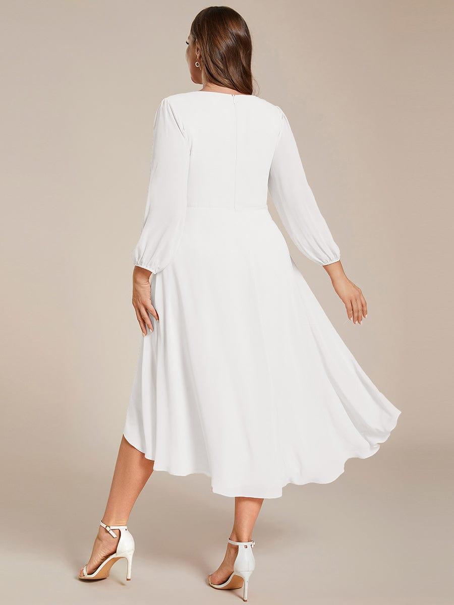 ever BRIAR|Elegant 3/4 Sleeve V-Neck High Low Chiffon Wedding Guest Dress