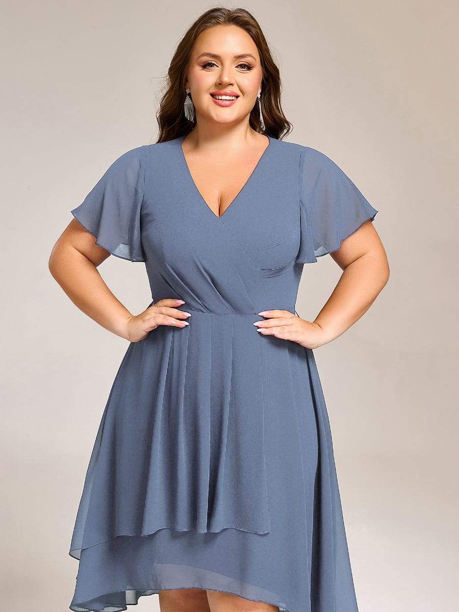 ever CATALEYA|Short Sleeve Ruffled Floral Midi Wedding Guest Dress