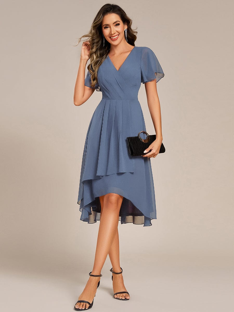 ever CATALEYA|Short Sleeve Ruffled Floral Midi Wedding Guest Dress