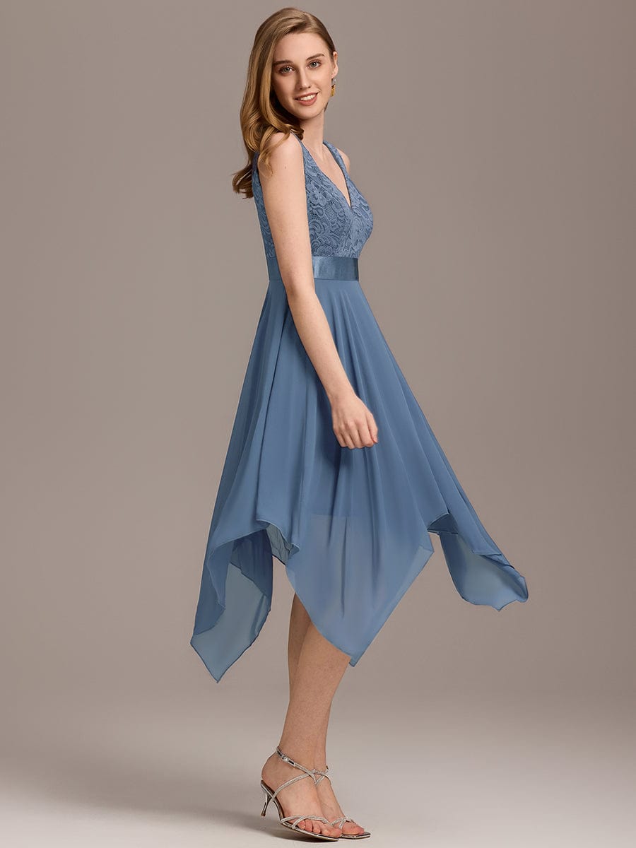 ever COSTA|Stunning V Neck Lace Chiffon Bridesmaid Dress