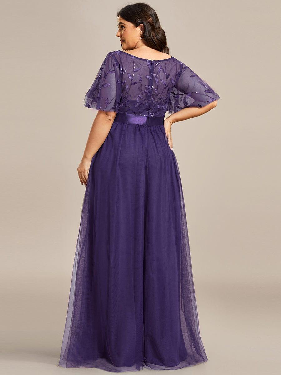 ever SAPHIR|Women's A-Line Short Sleeve Embroidery Floor Length Wedding Guest Dresses