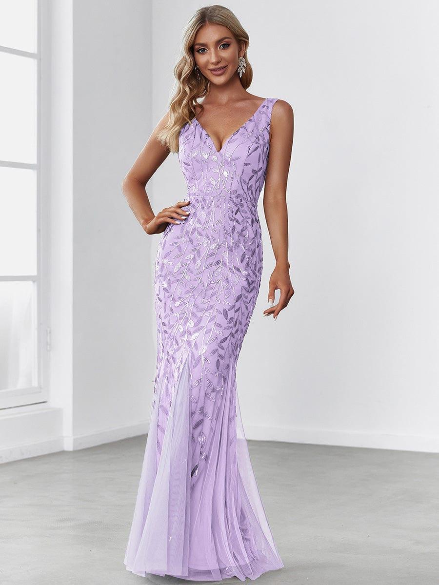 ever ORIEL|Women's Double V-Neck Fishtail Sequins Evening Dress