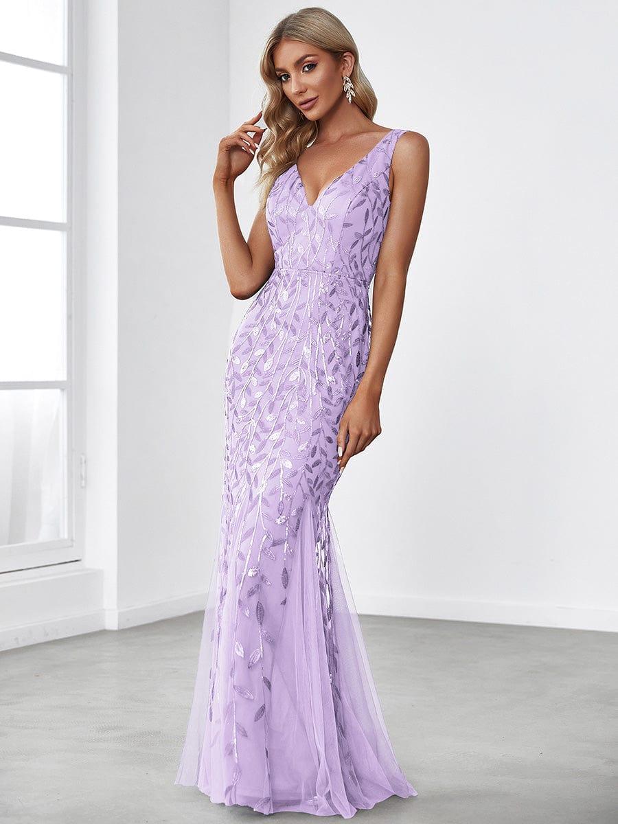 ever ORIEL|Women's Double V-Neck Fishtail Sequins Evening Dress