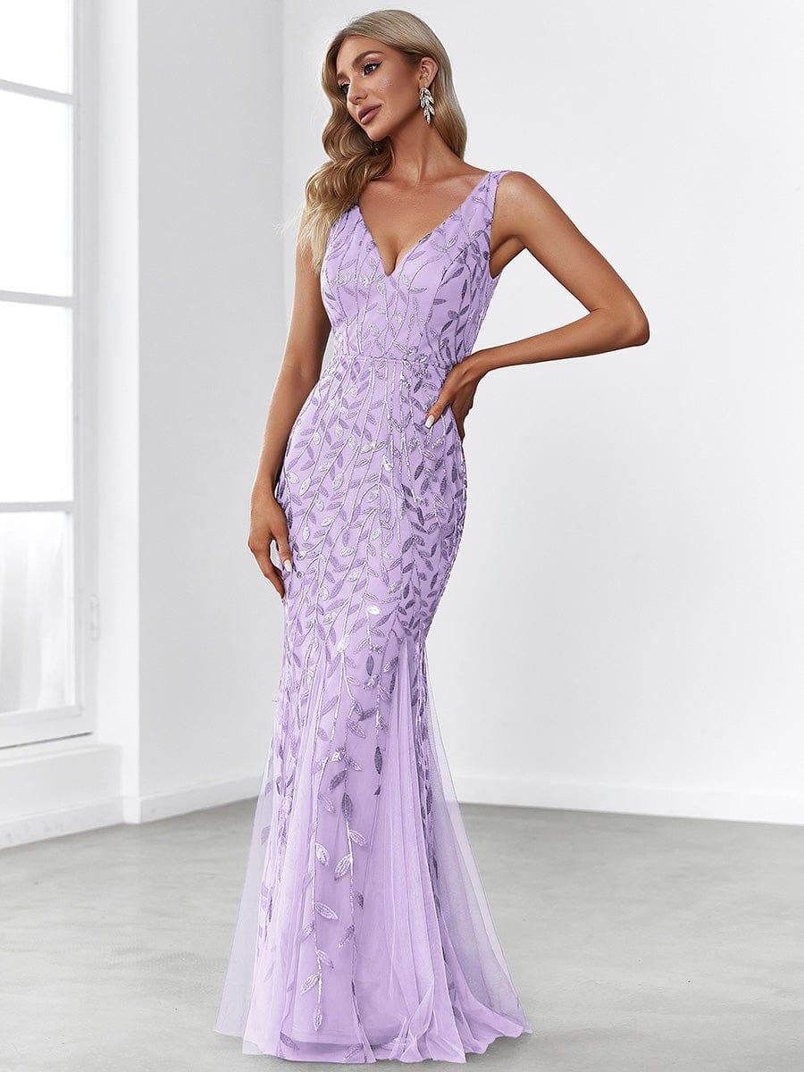 ever ORIEL|Women's Double V-Neck Fishtail Sequins Evening Dress