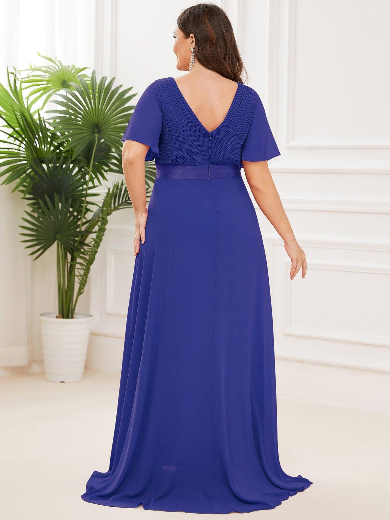 ever MONICA|High Waist Short Sleeves Bridesmaid Dress