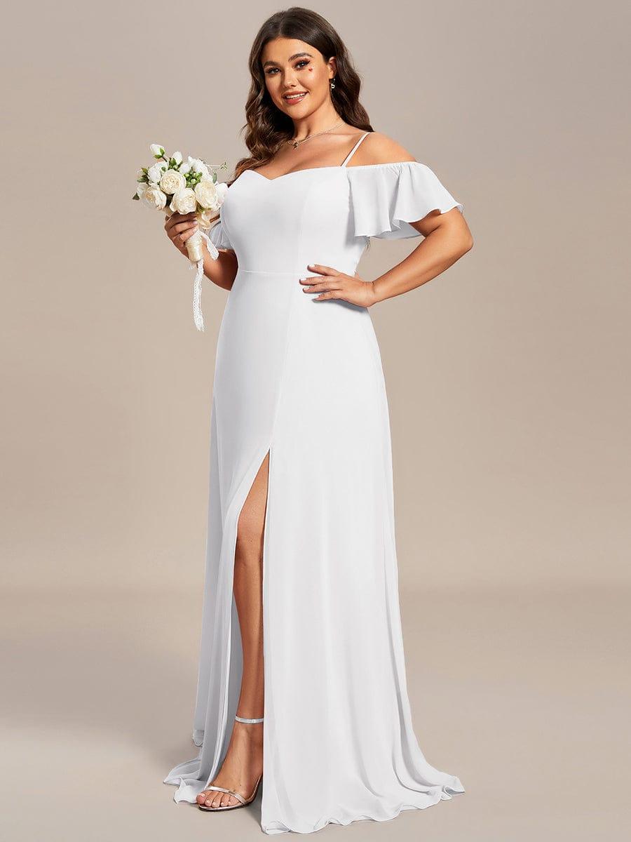 ever REYA|Stylish Cold-Shoulder Floor Length Bridesmaid Dress with Side Slit