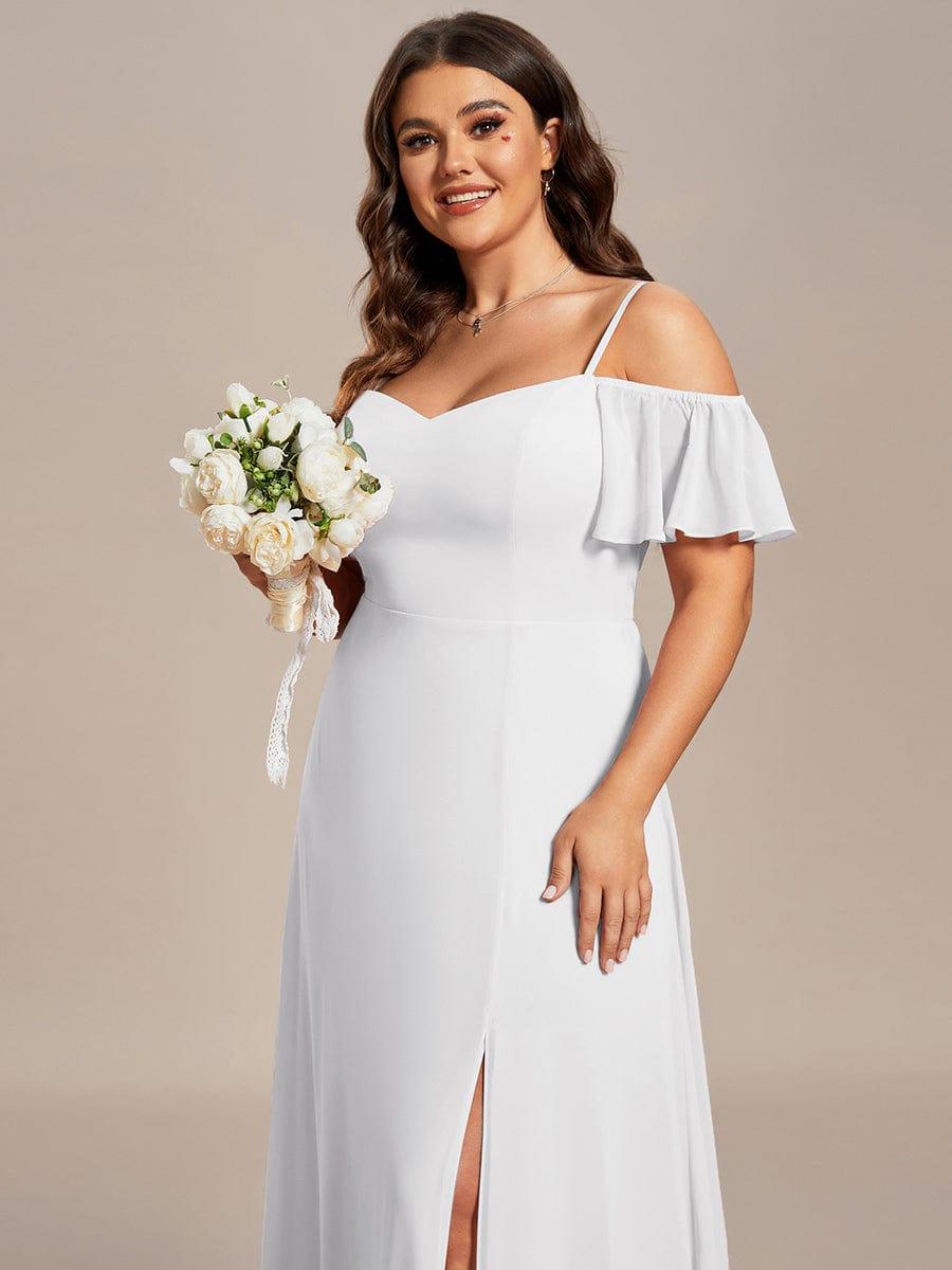 ever REYA|Stylish Cold-Shoulder Floor Length Bridesmaid Dress with Side Slit