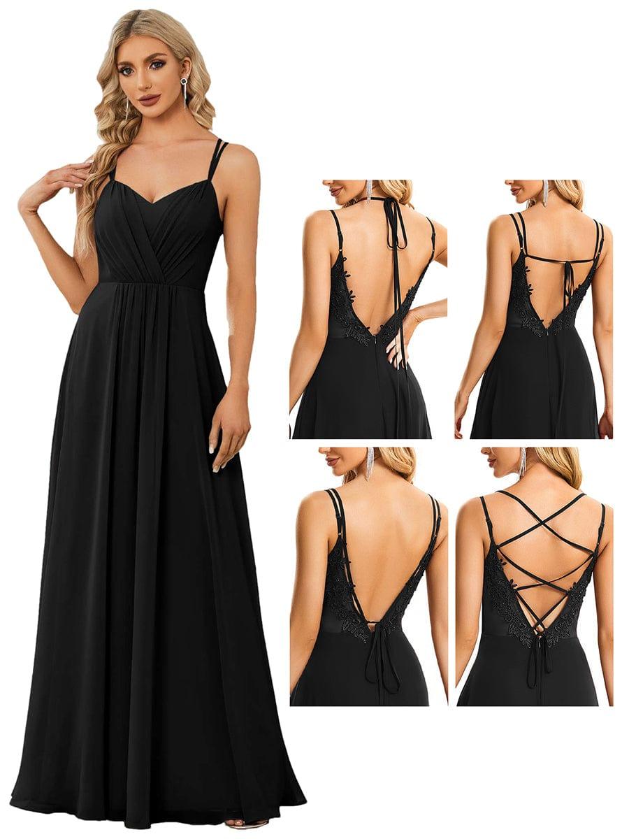 ever RUBY|Multiway Chiffon and Lace Open Back Bridesmaid Dress with Spaghetti Straps
