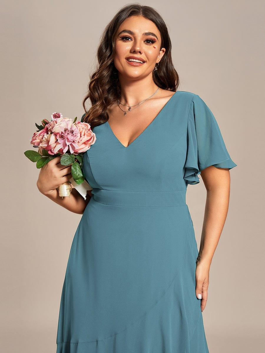 ever OREE|Charming Chiffon Bridesmaid Dress with Lotus Leaf Hemline(Final Sale)