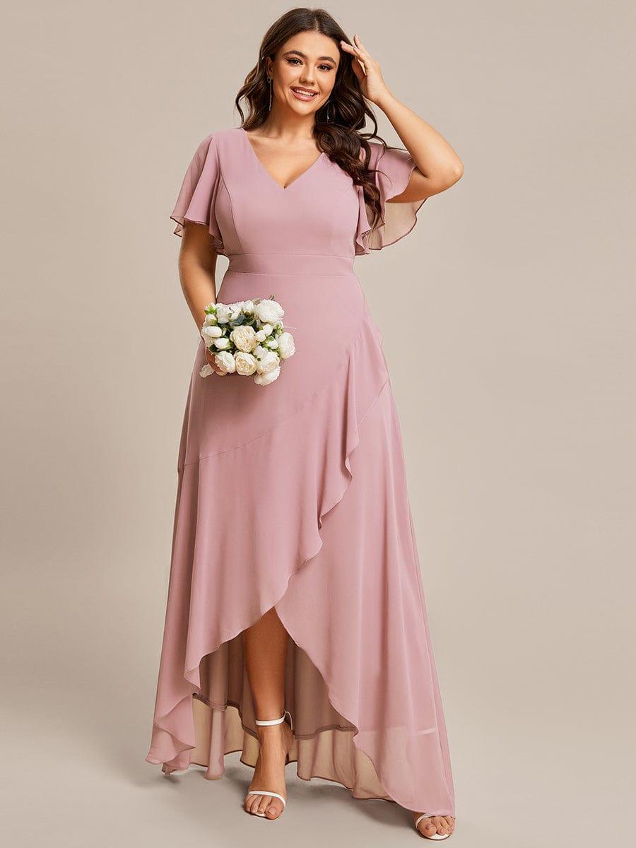 ever OREE|Charming Chiffon Bridesmaid Dress with Lotus Leaf Hemline(Final Sale)