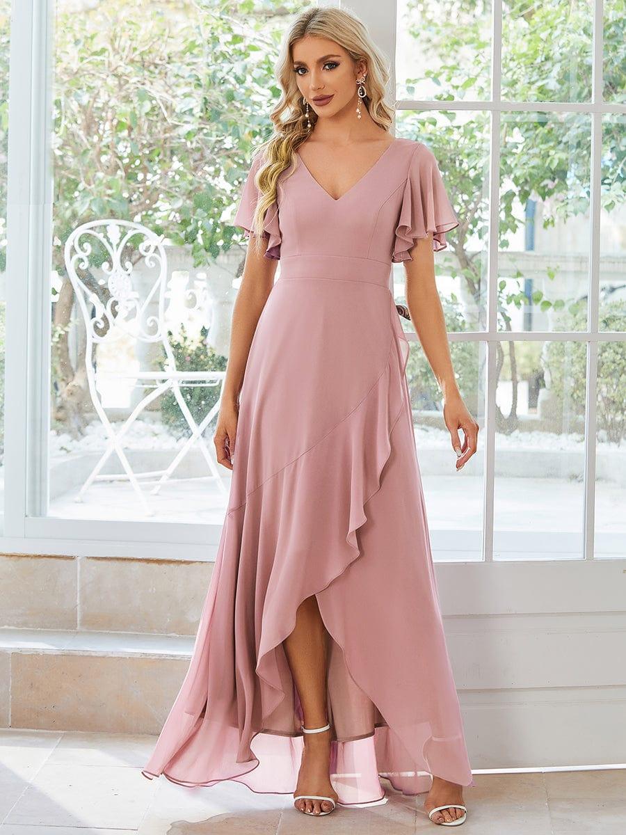 ever OREE|Charming Chiffon Bridesmaid Dress with Lotus Leaf Hemline(Final Sale)