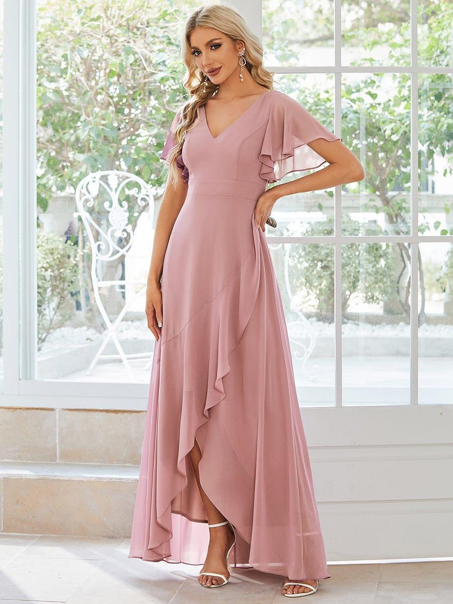 ever OREE|Charming Chiffon Bridesmaid Dress with Lotus Leaf Hemline(Final Sale)