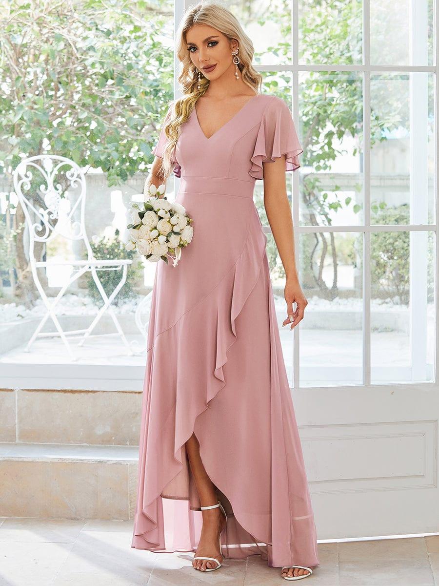 ever OREE|Charming Chiffon Bridesmaid Dress with Lotus Leaf Hemline(Final Sale)