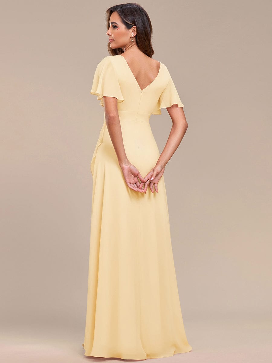 ever OREE|Charming Chiffon Bridesmaid Dress with Lotus Leaf Hemline(Final Sale)