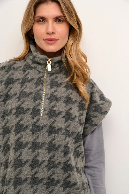 WOMEN'S CREAM CHEA GREY CHECK WAISTCOAT