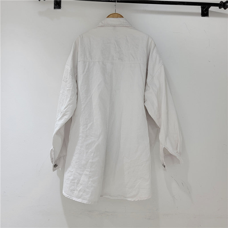 Women's Denim Vintage Badges Shirt Jacket